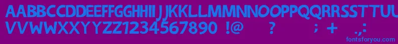 フォントFestivaljomfruer – 紫色の背景に青い文字
