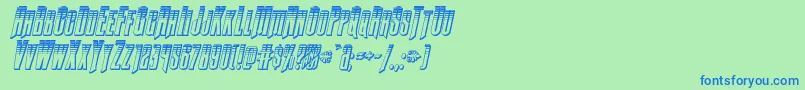 Butchsundanceplatital-Schriftart – Blaue Schriften auf grünem Hintergrund