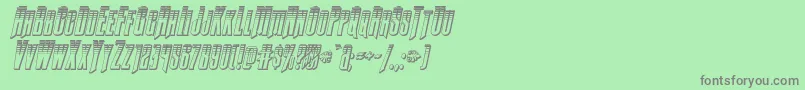 フォントButchsundanceplatital – 緑の背景に灰色の文字