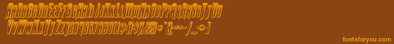 Butchsundanceplatital-Schriftart – Orangefarbene Schriften auf braunem Hintergrund