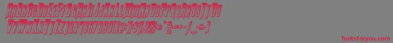 フォントButchsundanceplatital – 赤い文字の灰色の背景