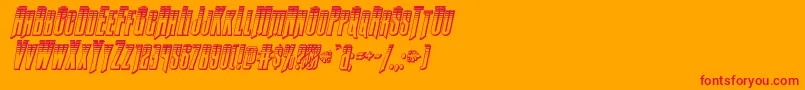 Butchsundanceplatital-Schriftart – Rote Schriften auf orangefarbenem Hintergrund