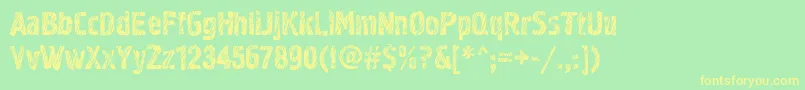 Graffiti2ctt Font – Yellow Fonts on Green Background