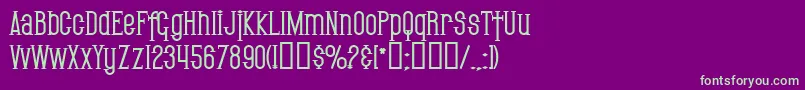 SfGothicanBold-Schriftart – Grüne Schriften auf violettem Hintergrund