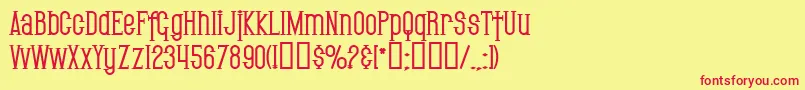 SfGothicanBold Font – Red Fonts on Yellow Background