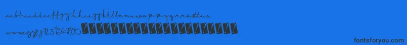 Summerscript-Schriftart – Schwarze Schriften auf blauem Hintergrund