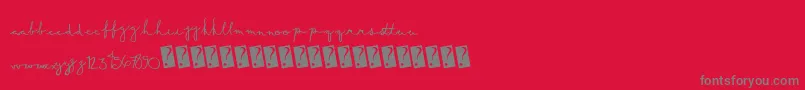 Summerscript Font – Gray Fonts on Red Background