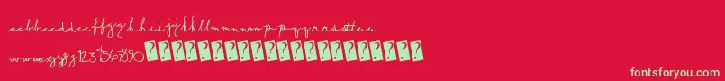 Summerscript Font – Green Fonts on Red Background