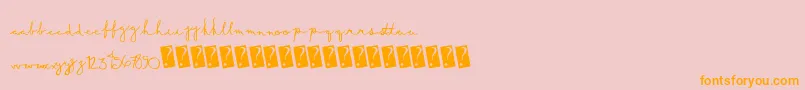 Saiba mais sobre a fonte Summerscript Fonte Summerscript – fontes laranjas em um fundo rosa
