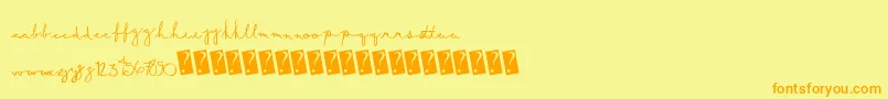 Summerscript-Schriftart – Orangefarbene Schriften auf gelbem Hintergrund