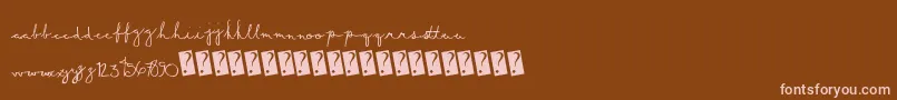Weitere Informationen zur Summerscript-Schriftart Summerscript-Schriftart – Rosa Schriften auf braunem Hintergrund