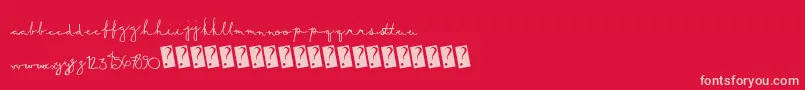 Summerscript-Schriftart – Rosa Schriften auf rotem Hintergrund