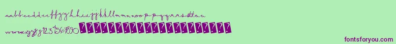 Summerscript Font – Purple Fonts on Green Background