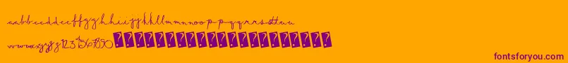 Summerscript-fontti – violetit fontit oranssilla taustalla