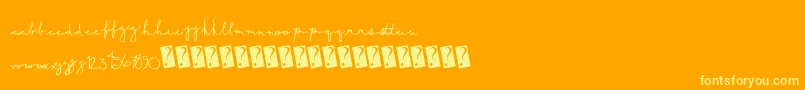 Summerscript-Schriftart – Gelbe Schriften auf orangefarbenem Hintergrund