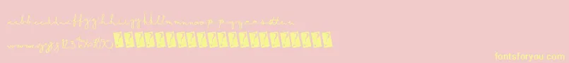 Summerscript-Schriftart – Gelbe Schriften auf rosa Hintergrund