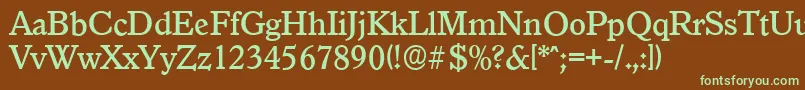 GranadaserialMediumRegular Font – Green Fonts on Brown Background