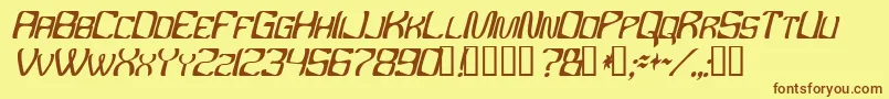 Ybandtuner Font – Brown Fonts on Yellow Background