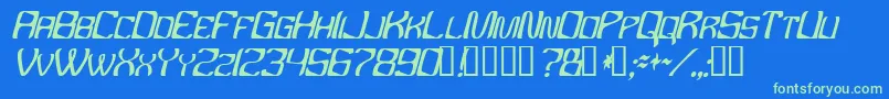 Ybandtuner Font – Green Fonts on Blue Background