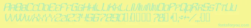 Ybandtuner-Schriftart – Grüne Schriften auf gelbem Hintergrund