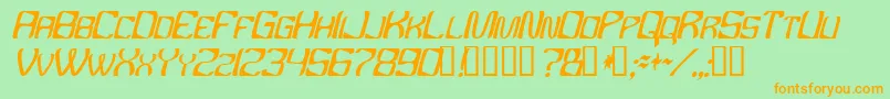 Ybandtuner Font – Orange Fonts on Green Background