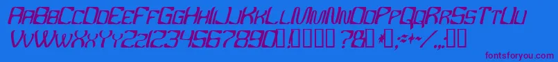 Ybandtuner Font – Purple Fonts on Blue Background