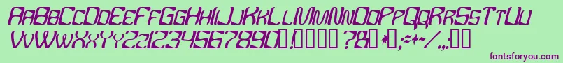 Ybandtuner Font – Purple Fonts on Green Background