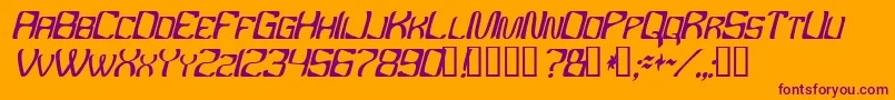 Ybandtuner Font – Purple Fonts on Orange Background