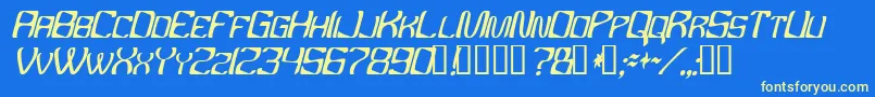 Ybandtuner Font – Yellow Fonts on Blue Background