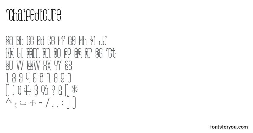 Czcionka Thaipedicure – alfabet, cyfry, specjalne znaki