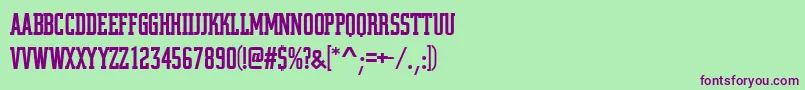 Citycomdmed Font – Purple Fonts on Green Background