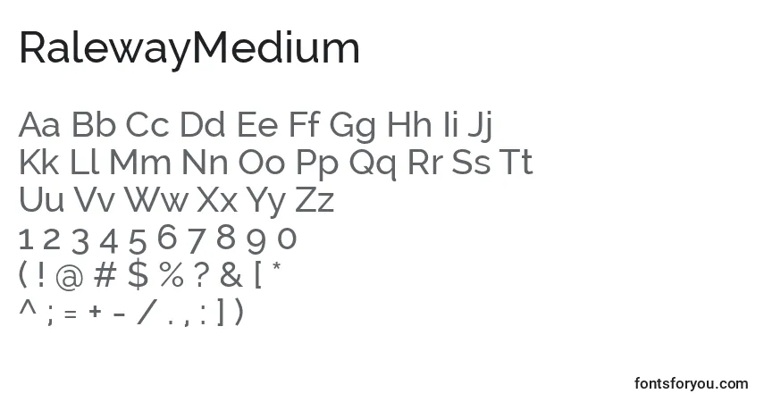 Czcionka RalewayMedium – alfabet, cyfry, specjalne znaki