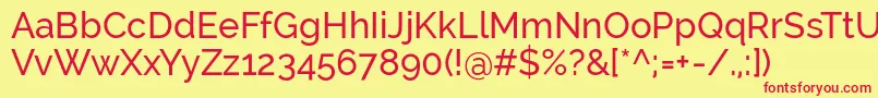 RalewayMedium Font – Red Fonts on Yellow Background