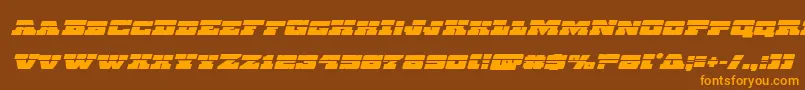 Chicagoexpresslaserital-Schriftart – Orangefarbene Schriften auf braunem Hintergrund