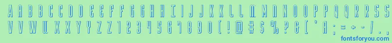 Yfilestitle3D Font – Blue Fonts on Green Background