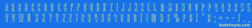 Yfilestitle3D-Schriftart – Gelbe Schriften auf blauem Hintergrund