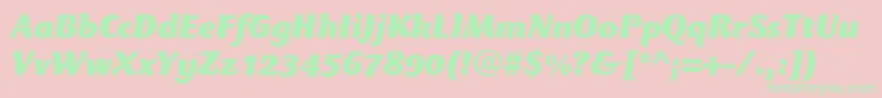 CtmercuriusstdBlackitalic Font – Green Fonts on Pink Background
