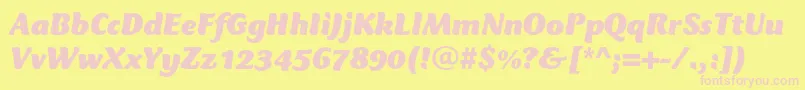 CtmercuriusstdBlackitalic Font – Pink Fonts on Yellow Background