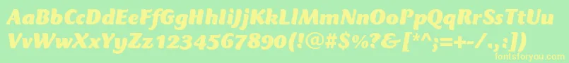 CtmercuriusstdBlackitalic Font – Yellow Fonts on Green Background