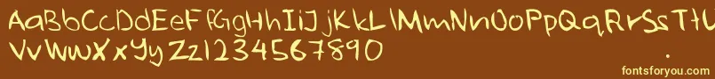 Ugly Font – Yellow Fonts on Brown Background