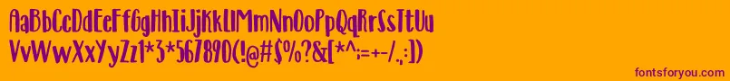 Deliberately-Schriftart – Violette Schriften auf orangefarbenem Hintergrund