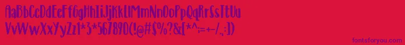 Deliberately Font – Purple Fonts on Red Background