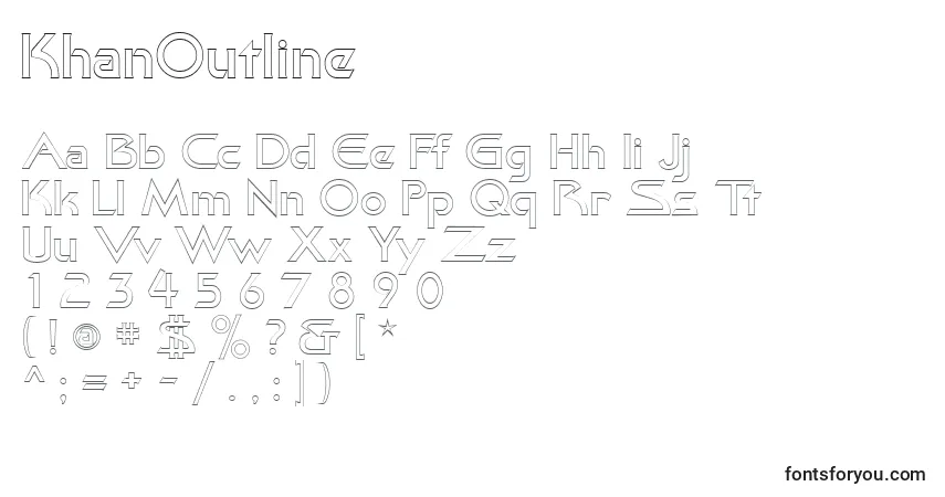 Schriftart KhanOutline – Alphabet, Zahlen, spezielle Symbole