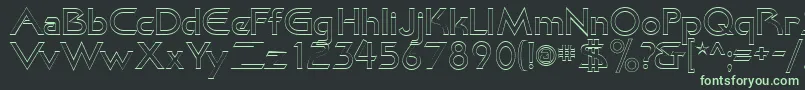 フォントKhanOutline – 黒い背景に緑の文字