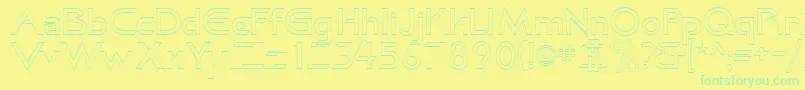 KhanOutline Font – Green Fonts on Yellow Background