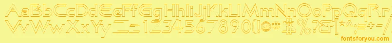 KhanOutline Font – Orange Fonts on Yellow Background