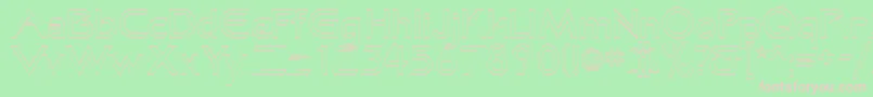 KhanOutline Font – Pink Fonts on Green Background