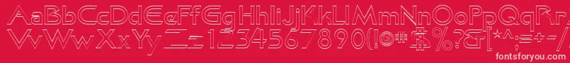 KhanOutline Font – Pink Fonts on Red Background