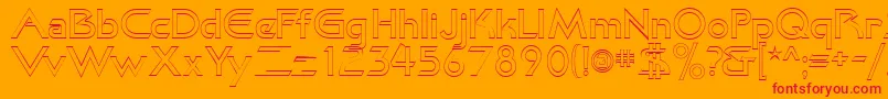 KhanOutline Font – Red Fonts on Orange Background