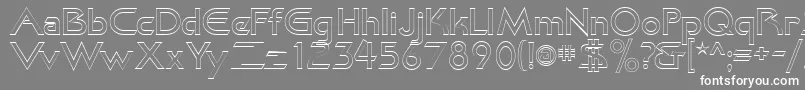 フォントKhanOutline – 灰色の背景に白い文字